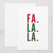 Cartes Pour Fêtes Annuelles Fa La La La, salutations joyeuses (Devant / Derrière)