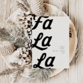 Cartes Pour Fêtes Annuelles Fa La La Modern Blac Retro Plaid Famille Noël