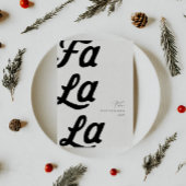 Cartes Pour Fêtes Annuelles Fa La La Modern Blac Retro Plaid Famille Noël