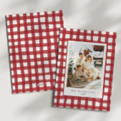 Cartes Pour Fêtes Annuelles Fa La La Modern Retro Plaid Photo famille Xmas