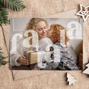 Cartes Pour Fêtes Annuelles Fa La La Overlay Typographie Photo Noël