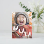 Cartes Pour Fêtes Annuelles FA LA LA | Script manuscrit de Noël (Debout devant)