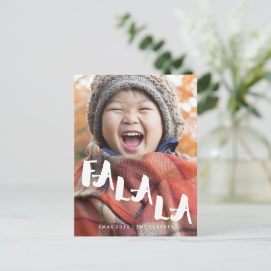 Cartes Pour Fêtes Annuelles FA LA LA | Script manuscrit de Noël (Debout devant)