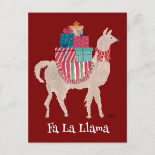 Cartes Pour Fêtes Annuelles Fa La Llama Cute Animal Personnalisé Art Noël