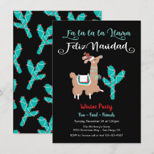 Cartes Pour Fêtes Annuelles Fa la Llama Feliz Navidad