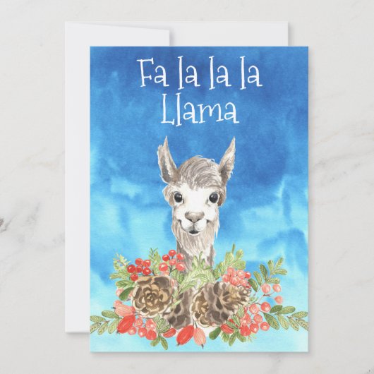 Cartes Pour Fêtes Annuelles Fa La Llama Noël mignon (Devant)