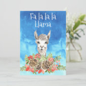Cartes Pour Fêtes Annuelles Fa La Llama Noël mignon (Debout devant)