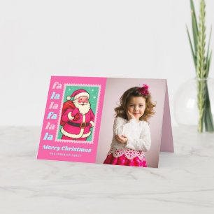 Cartes Pour Fêtes Annuelles Fa Rose La La Père Noël Photo Timbre De Noël