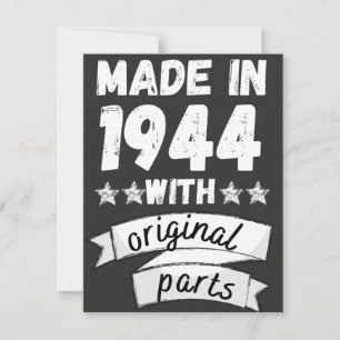 Cartes Pour Fêtes Annuelles fabriqués en 1944 avec pièces d'origine,