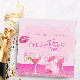 Cartes Pour Fêtes Annuelles Fabulous Pink Noël Glamour girly