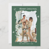 Cartes Pour Fêtes Annuelles Fâcheuse main dessinée Scribble Rétro Noël 2 Photo (Devant)