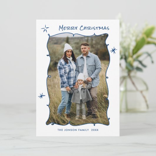 Cartes Pour Fêtes Annuelles Fâcheuse main dessinée Scribble Rétro Noël 2 Photo (Debout devant)