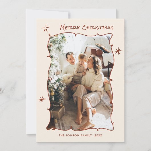 Cartes Pour Fêtes Annuelles Fâcheuse main dessinée Scribble Rétro Noël 2 Photo (Devant)