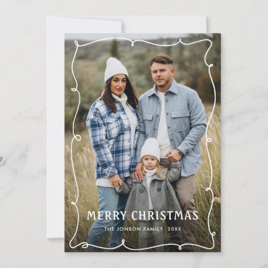 Cartes Pour Fêtes Annuelles Fâcheuse main dessinée Scribble Rétro Noël 2 Photo (Devant)