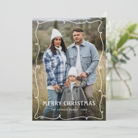 Cartes Pour Fêtes Annuelles Fâcheuse main dessinée Scribble Rétro Noël 2 Photo (Debout devant)