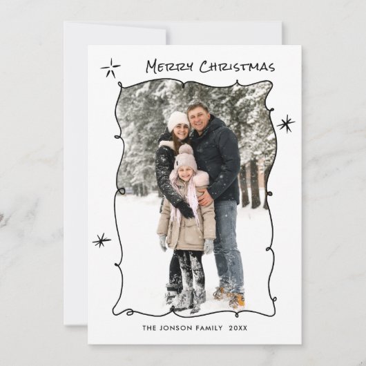 Cartes Pour Fêtes Annuelles Fâcheuse main dessinée Scribble Rétro Noël 3 Photo (Devant)