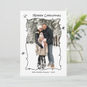 Cartes Pour Fêtes Annuelles Fâcheuse main dessinée Scribble Rétro Noël 3 Photo (Debout devant)