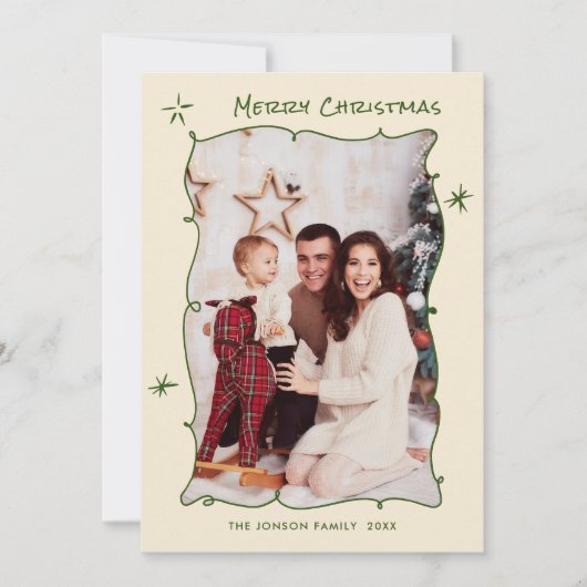 Cartes Pour Fêtes Annuelles Fâcheuse main dessinée Scribble Rétro Noël 5 Photo (Devant)