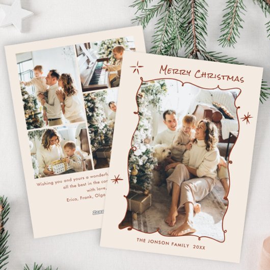 Cartes Pour Fêtes Annuelles Fâcheuse main dessinée Scribble Rétro Noël 5 Photo