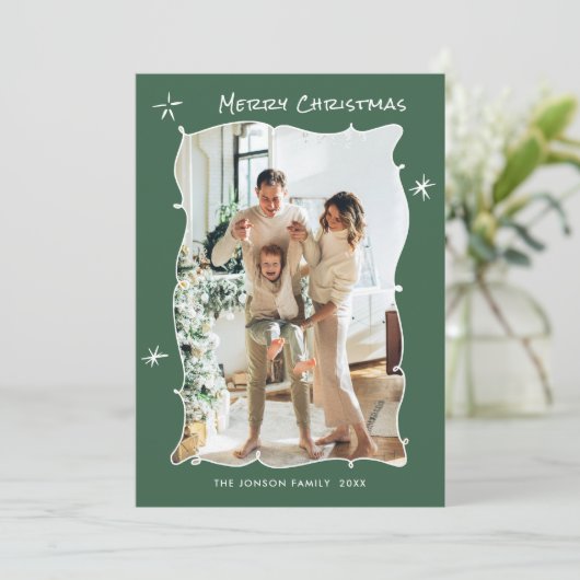 Cartes Pour Fêtes Annuelles Fâcheuse main dessinée Scribble Rétro Noël 5 Photo (Debout devant)