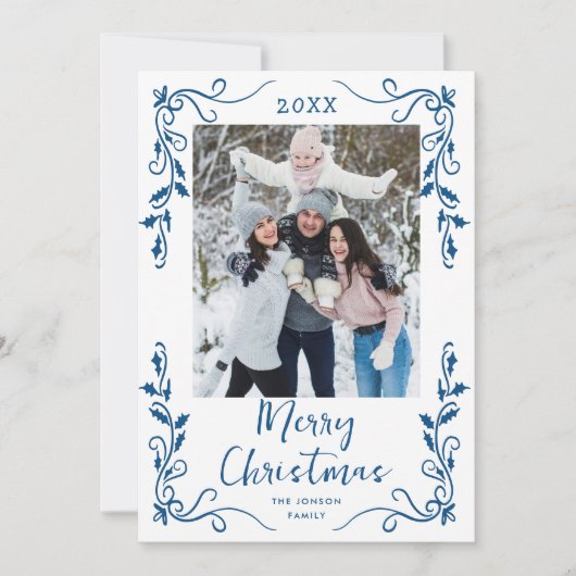 Cartes Pour Fêtes Annuelles Fâcheuse main dessinée Scribble Retro Photo de Noë (Devant)