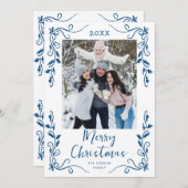 Cartes Pour Fêtes Annuelles Fâcheuse main dessinée Scribble Retro Photo de Noë (Devant / Derrière)