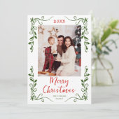 Cartes Pour Fêtes Annuelles Fâcheuse main dessinée Scribble Retro Photo de Noë (Debout devant)