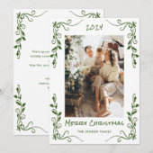 Cartes Pour Fêtes Annuelles Fâcheuse main dessinée Scribble Retro Photo de Noë (Devant / Derrière)