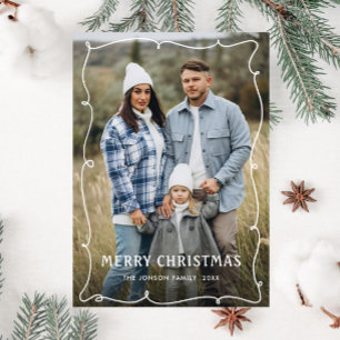 Cartes Pour Fêtes Annuelles Fâcheuse main dessinée Scribble Retro Photo de Noë