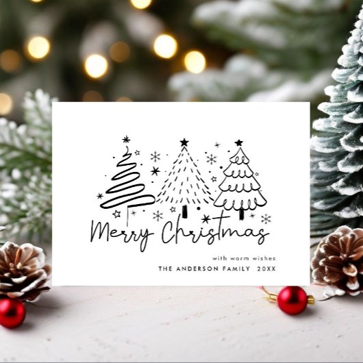 Cartes Pour Fêtes Annuelles Fâcheux Noël Whimsical à la main tiré