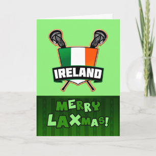 Cartes Pour Fêtes Annuelles Facile de Personnaliser Irlande Lacrosse Christmas