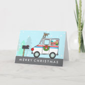 Cartes Pour Fêtes Annuelles Facteur Dame de la Poste Noël Vacances Merci (Devant)