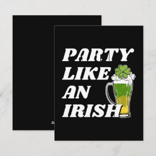 Cartes Pour Fêtes Annuelles Faire la fête comme un Irlandais
