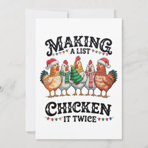 Cartes Pour Fêtes Annuelles Faire une liste de poulet deux fois Noël Xmas