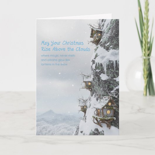 Cartes Pour Fêtes Annuelles Fairy Homes on the Cliff Folded  (Devant)