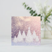 Cartes Pour Fêtes Annuelles Fairytale Arbres de Noël Snowy Scenery (Debout devant)