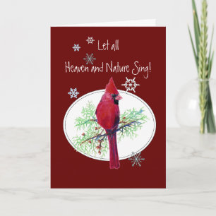 Cartes Pour Fêtes Annuelles Fais chanter le Ciel et la Nature - Noël oiseau bi