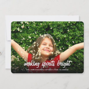 Cartes Pour Fêtes Annuelles Faisant à spiritueux Noël plat lumineux de photo