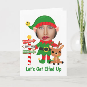 Cartes Pour Fêtes Annuelles Faisons la fête avec les elfes Humour Photo Noël