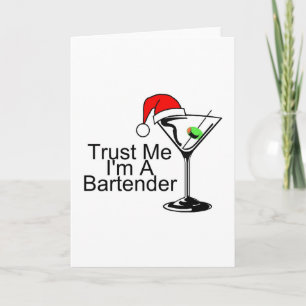 Cartes Pour Fêtes Annuelles Faites-moi confiance Im un barman Martini