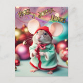 Cartes Pour Fêtes Annuelles Faites Un Joyeux Bruit Bonne Souris Chantant Chris (Devant)