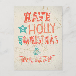 Cartes Pour Fêtes Annuelles Faites un salut de Noël à Holly Jolly