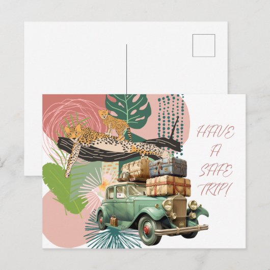 Cartes Pour Fêtes Annuelles Faites Un Voyage En Sécurité (Devant / Derrière)