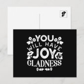 Cartes Pour Fêtes Annuelles Faith and Happiness – Joy and Gladness Quotes (Devant / Derrière)