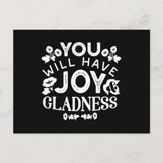 Cartes Pour Fêtes Annuelles Faith and Happiness – Joy and Gladness Quotes (Devant)