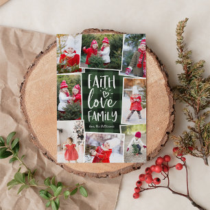 Cartes Pour Fêtes Annuelles Faith Love Family Multi Photo Collage