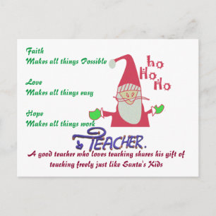 Cartes Pour Fêtes Annuelles Faith Love Hope Funny Père Noël Hohoho ! Texte de