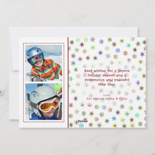 Cartes Pour Fêtes Annuelles FaLaLa Aquarelle, 3 Photos, Message au dos (Dos)