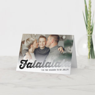 Cartes Pour Fêtes Annuelles Falalala Black Ombre Script amusant Photo de Noël