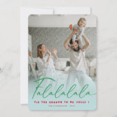 Cartes Pour Fêtes Annuelles Falalala Fun Script Aqua Christmas Photo moderne (Devant)